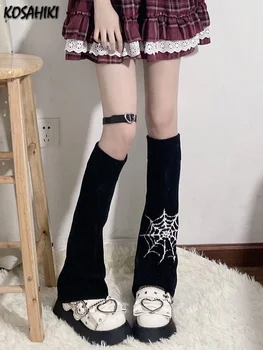Гамаши в японски стил харадзюку за момичета Y2k, готическата черна женска вязаная топло за краката 2023, пролетта на корейски шик вязаный чорап Mujer