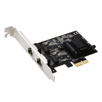 Гигабитная мрежова карта PCIE X1, двухпортовая настолна мрежова карта 2,5 G, 8125BG, сървър мрежова карта Ethernet с чип