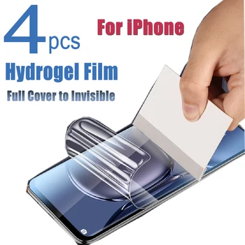 Гидрогелевая фолио за iPhone 14 13 12 11 Pro Max Mini Защитно фолио за екрана Пълно Покритие за iPhone 14 Plus XS XR X 8 7 6S HD Филм