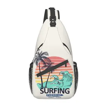 Готина лятна чанта-прашка, за да сърфирате, за колоездене, къмпинг, мъжки плажен раница за сърф на брега на морето, в гърдите раница за сърфиране, наплечный раница