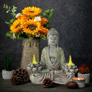 Градината на Буда, декоративна соларни лампи, декорация на двор, къща и китайското верандата на Буда, ново бижу, статуята на открито, стил T8H5