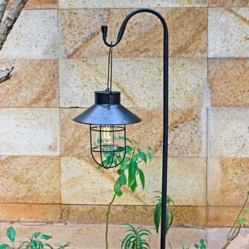 Градинска лампа, окачена на притежателя на куката за лампата, а за пастир, брой, подвижна поставка за растенията, сватбен декор на открито