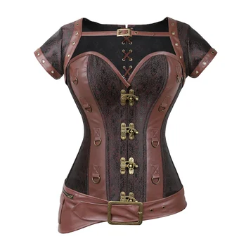 Дамски корсети и бюстиета в готически стил в стил steampunk, ретро ретро-бурлеска, корсет с открити гърди, елек, топ, пиратски костюм за cosplay, S-6XL