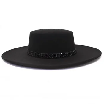 Дамски шапка, шапка за мъже, най-добра британска мъжки панама, джаз шапка domo, безплатна доставка, луксозна дамски фетровая шапка, модни елегантна шапка с широка периферия
