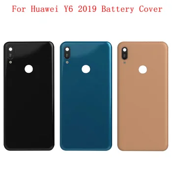 Делото на отделението за батерията корпус на панела на задната врата калъф Huawei Y6 2019 Капак на отделението за батерията с рамката на обектива Дубликат част