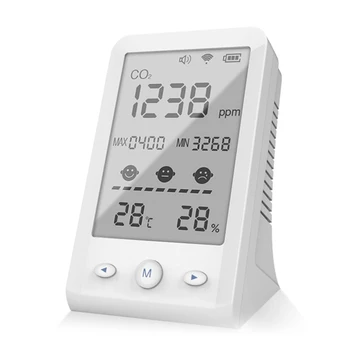 Детектор на CO2 следи температурата и влажността в оранжерията мониторинг на качеството на въздуха на вътрешния домашен офис Детектор на CO2 следи температурата и влажността в оранжерията мониторинг на качеството на въздуха на вътрешния домашен офис 0