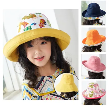 Детска шапка с сенника, скъпа двустранен рибарска шапка за момичета и момчета, модна шапка за басейна, солнцезащитная шапка, безплатна доставка, шапки за момичета