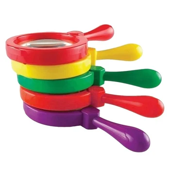 Детски играчки, Пластмасови лупа висококачествена оптична леща лупа играчките за ранно обучение на 5 цвята