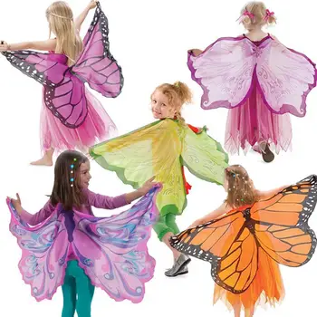 Детски костюм с крила на пеперуда, детски костюм за Хелоуин, наметало с крила на пеперуда, за сценичното представяне, подарък за деца под формата на елф Детски костюм с крила на пеперуда, детски костюм за Хелоуин, наметало с крила на пеперуда, за сценичното представяне, подарък за деца под формата на елф 0