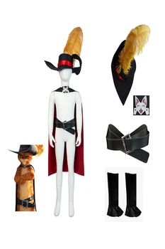 Детски котка в чизми Cos Последно желание, cosplay, аниме костюм, жилетка, шапка, колан, чанта за обувки, маскировочная дрехи за карнавал за Хелоуин