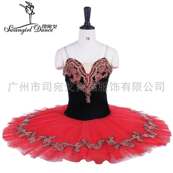 детски черно-червено балетен костюм-пакет от 