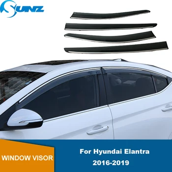 Дефлектори на страничните прозорци за Hyundai Elantra 2016 2017 2018 2019 Козирка за прозорци, навеси, козирки от слънце и дъжд, защита от отражател