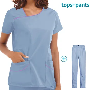 Дишаща работно облекло, за да се грижа за домашни любимци болнични костюми за лекари Лека еластична униформи за медицински сестри Работно облекло за медицински сестри дентална клиника