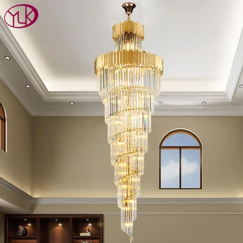 Дългата модерна кристален полилей за стълби, луксозен, лампа за хол, голям коридор, вила, таван, led лампа cristal блясък