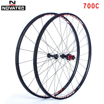 Дължината на двойката шоссейного наем Novatec 700C Велосипедни части от въглеродни влакна тръбна гуми 4 Носещи 7-11 способи за V-образна спирачка QR Велосипедни Колела карбоновые