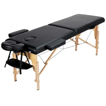 дървена сгъваема масажна легло и преносим козметични масажна маса