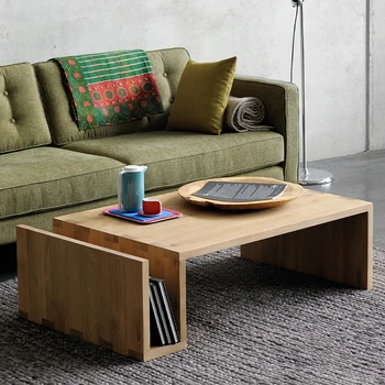 Дървени дизайнерски холни маси Правоъгълен Ретро антикварен естетичен масичка за кафе спестяване на пространство Уникален настолен комплект офис мебели