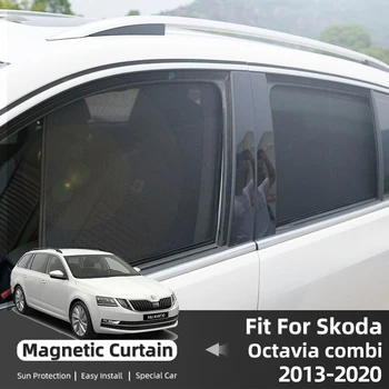За Skoda Octavia 5E Combi Вагон 2013-2020 Авто Козирка Магнитна Шторка Край на Предното Стъкло Слънчеви Сенници за Задно Странично Прозорец