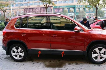 За Volkswagen Tiguan 2010-2017 автомобил от неръждаема стомана, декоративна лента, тапицерия на вратите, защита от надраскване, автомобилни аксесоари