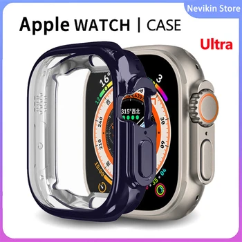 Защитно фолио за дисплея на Apple Watch Ultra Case 49 мм, пълен с броня от TPU, Прозрачен капак, Аксесоари за iwatch Series 8 7 6 5 4 3 44/ 41 мм