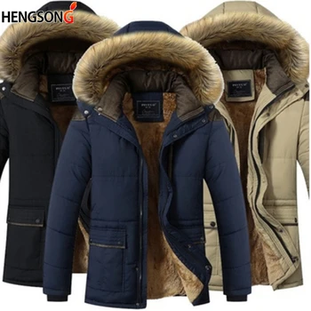Зимата гъст топло мъжко палто в стил мозайка с качулка и шал яка подпора, якета са с джобове, ежедневното палто, мъжки сака-сака