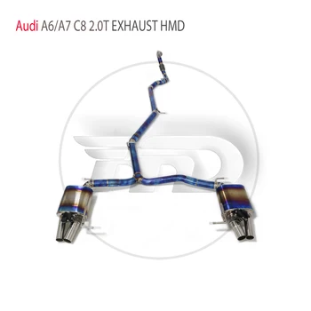 Изпълнението изпускателни системи от титанова сплав HMD Catback за Audi A6 A7 C8 2,0 T Клапа на ауспуха Резонатор предната част на тръби Премахване на