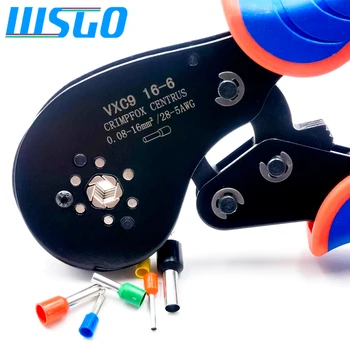 Инструмент за кримпване на тръбни клемм 16-6 Диаметър от 0,08-16 мм230-5AWG Мини Клещи за клемм Голям размер И Комплект контактни клемм
