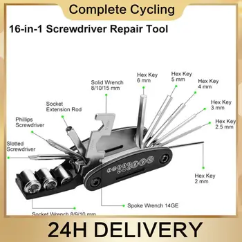 Инструменти за ремонт на велосипеди Изпратете велосипедную чанта Многофункционален инструмент за поддръжка и ремонт, набор от инструменти за ремонт на гуми, инструменти за ремонт на велосипеди