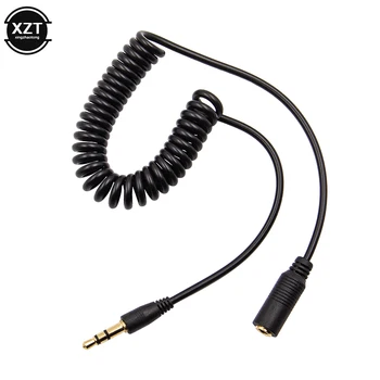 Кабел AUX вход 3.5 мм стерео аудио удлинительный кабел жак за слушалки мъж към жена кабел за слушалки за автомобилни слушалки удължител динамиката на пружинен кабел