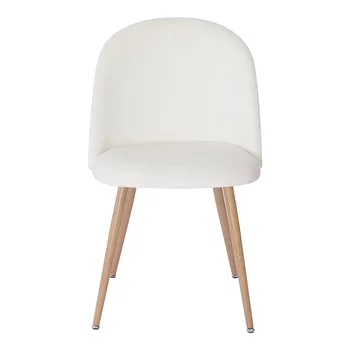 Кадифе, трапезни столове SUGIFT, модерен стол с акцент, кремаво-бял луксозен модерен диван