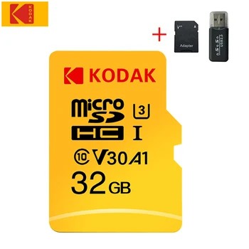 Карта памет KODAK U3 32 GB 64 GB Class 10 UHS-I Micro SD Карта 128 GB 4 ДО С USB-Адаптер За четене на карти Памет TF Карта 256 GB 95 MB/с microsd