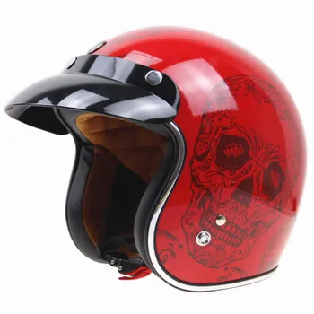 Каска, одобрен мотоциклетизъм точка, класически мотоциклет шлем с открито лице, ретро каска за мотор