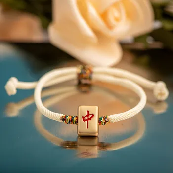 Китайски герои Mahjong, метална гривна с отложено във формата на капкова глазура, медальони ръчно изработени подаръци гривни на едро #XN004
