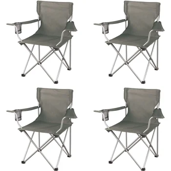 Класически сгъваем туристически столове Ozark Trail, с мрежесто подстаканником, пакет от 4, 32,10x19,10x32,10 инча
