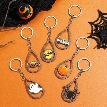 Ключодържател за Хелоуин, Тиква, призрак, паяк, висулка във формата на прилеп, на капка вода, ключодържател, декор за раницата, автомобилни медальони, аксесоари за чанти