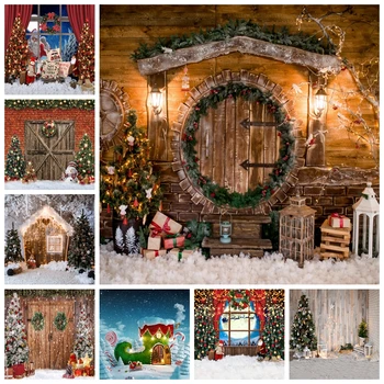 Коледен фон за снимки, Коледно парти, на камината, на прозореца, тухлена стена, дюшеме, детски портрет, фон за снимки, студио декор
