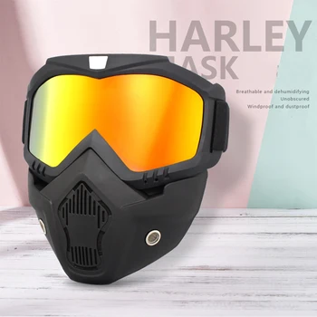 Колоездене мотоциклетна маска за лице, очила подвижни отворени очила на половината от лицето на тактически ветроупорен мотоциклетни очила маска