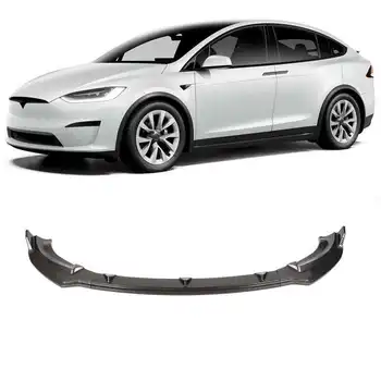 Комплект спойлери за предна броня в стила на въглеродни влакна, гланц протектор броня за кола, замяна за Tesla, модел Y 2021-2022