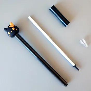 Корейската креативна скъпа котешка глава, котешка лапичка, неутрална дръжка, черна дръжка, подпис, Кавайные учебни принадлежности, химикалки за писане