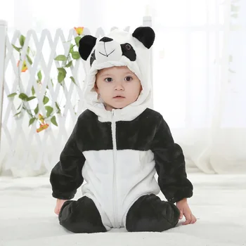 Костюми за cosplay новороденото бебе панда Кигуруми, cartoony фланелевый детски гащеризони за момчета и момичета, топлите сладки гащеризони, пижами, дрехи за сън