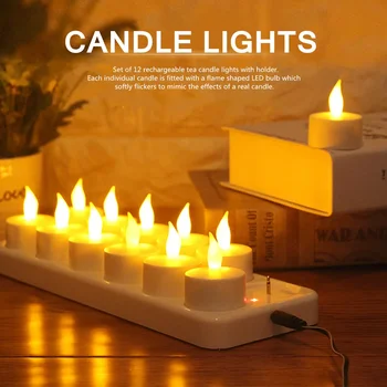 Креативен акумулаторна батерия led лампа с имитация на трептящи пламъци, една чаена свещ, нощна светлина за украса на домашно парти