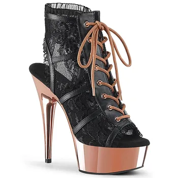 ЛАЙЦЗЯНЦЗИНЬСЯ, дамски обувки за парти в нощен клуб с покритие покритие, лятна обувки за танци на висок ток 15 см., обувки за танци на един стълб