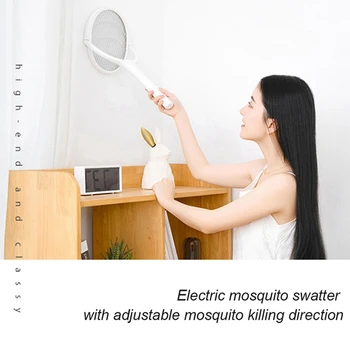 Лампа за борба с комарите 3500 В 5в1, богат на функции мухобойка, регулируем ъгъл на наклона