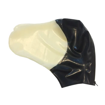 Латексный женски мъжки качулка с чанта за дишане Гума фетиш-маска, прическа е за Хелоуин, ръчно изработени шапки RLM162