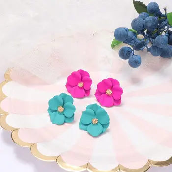 Лесни сладки женски сладки цветни листенца Модни аксесоари Обеци-карамфил за уши Бижута