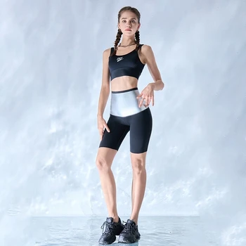 Летни дамски спортни панталони за фитнес с висока талия, спортни черни къси панталони за йога