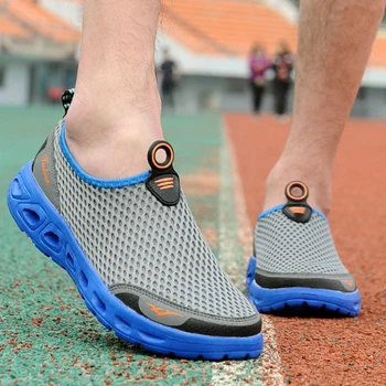 Летни Мъжки обувки чифт Ежедневни обувки Модерен леки, дишащи пешеходни маратонки, без съединителни мъжки окото обувки на равна подметка размер плюс 48