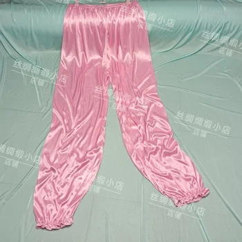 Летни пролетни тънък прозрачен гланц зреещи Дамски безшевни коприна ежедневни панталони големи размери, панталони за сън