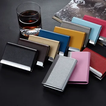 Луксозен брендовый държач за визитки с магнитна тока, тънък джоб титуляр за именни карти, джоб за лична карта от неръждаема стомана