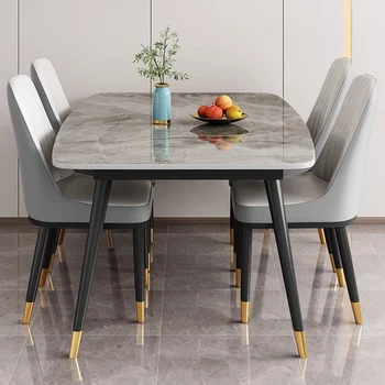 Луксозен Дизайн трапезарна маса с Метални крака и Модерен елегантен кухненски маса за дневна Мебели в скандинавски стил минималистичном